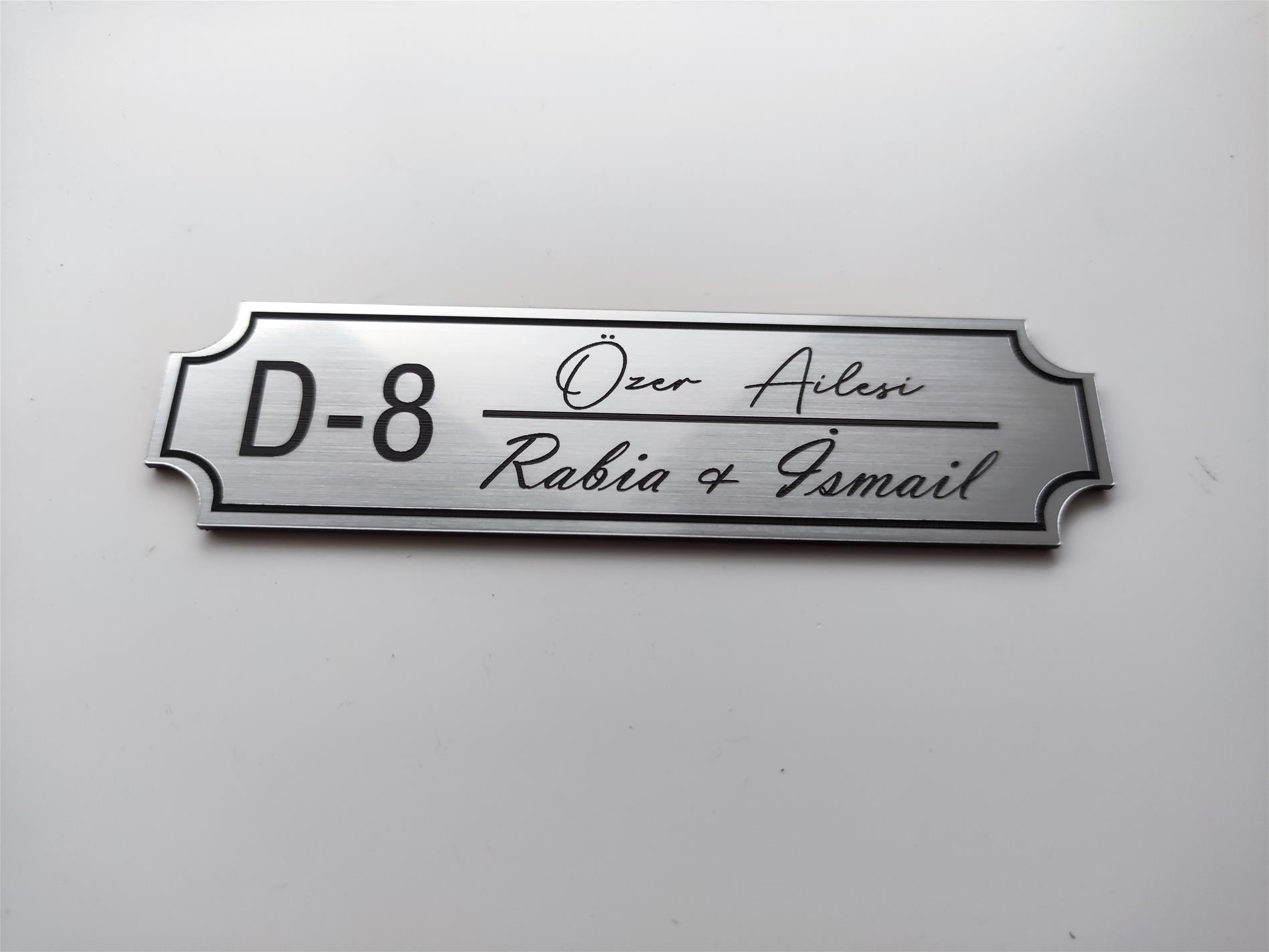 Apartman Daire kapısı için isimlik  ve daire numarası