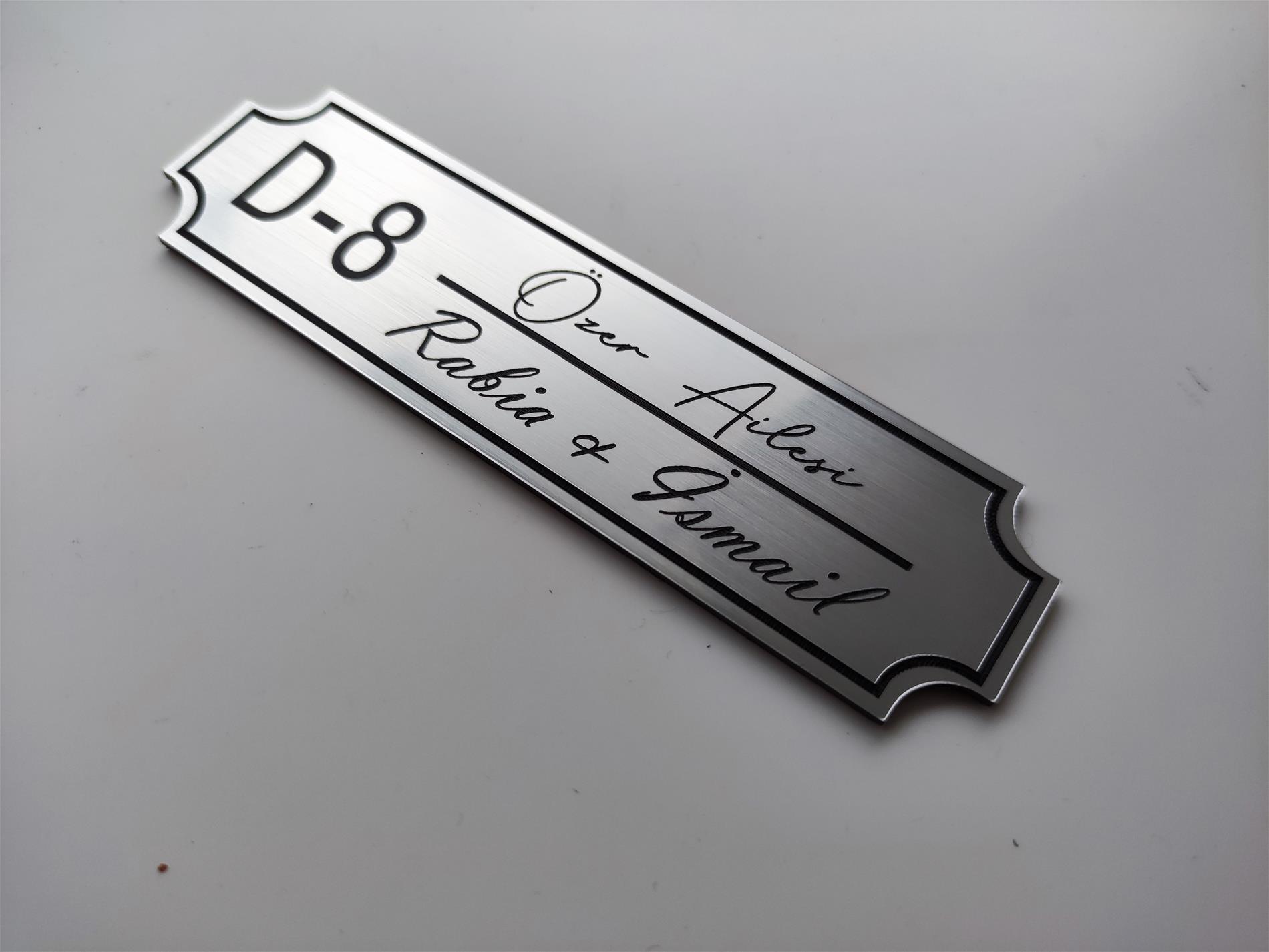 Apartman Daire kapısı için isimlik  ve daire numarası - Resim 3