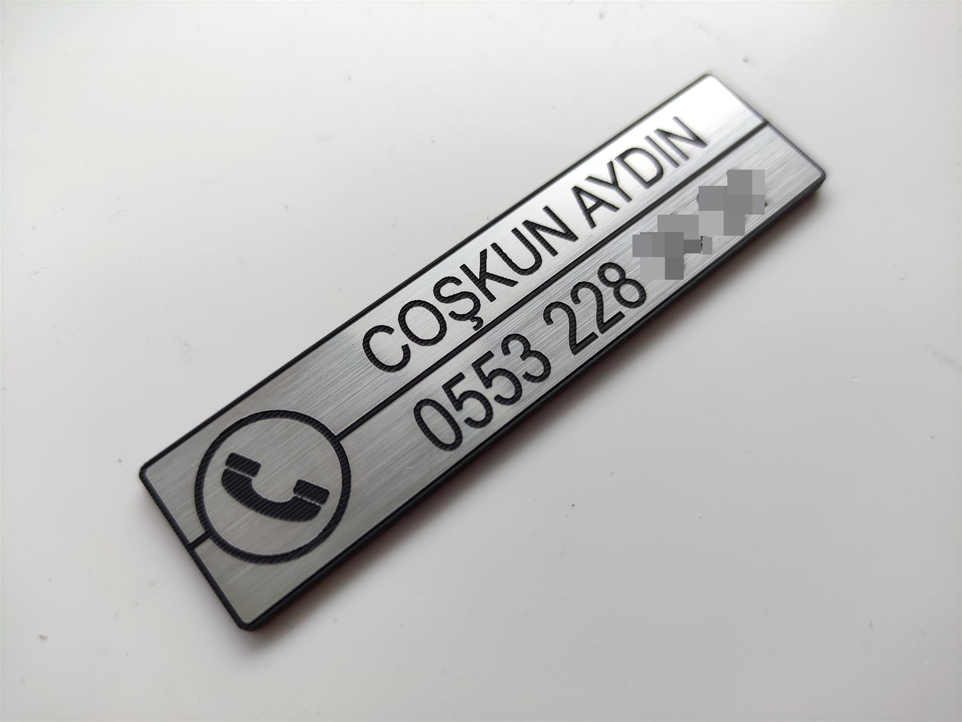 Araç içi yapıştırma Telefon numarası ve isimli veya isimsiz