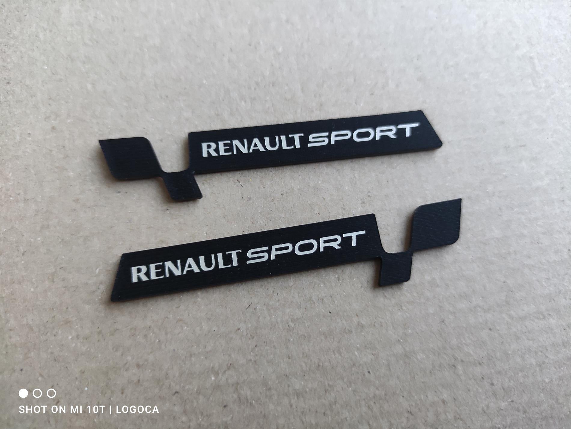 Renault sport siyah renk bayraklı etiket - Resim 3
