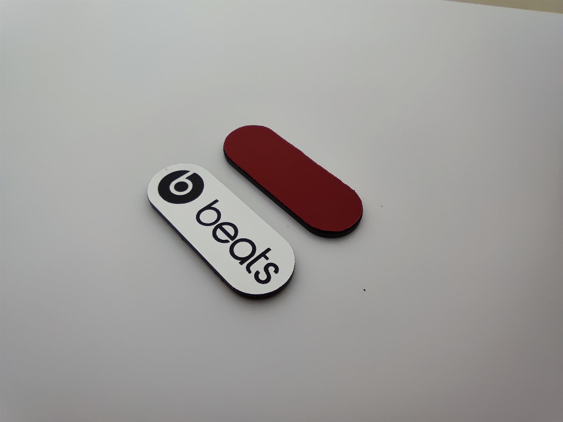 Beats gümüş oval elips logo