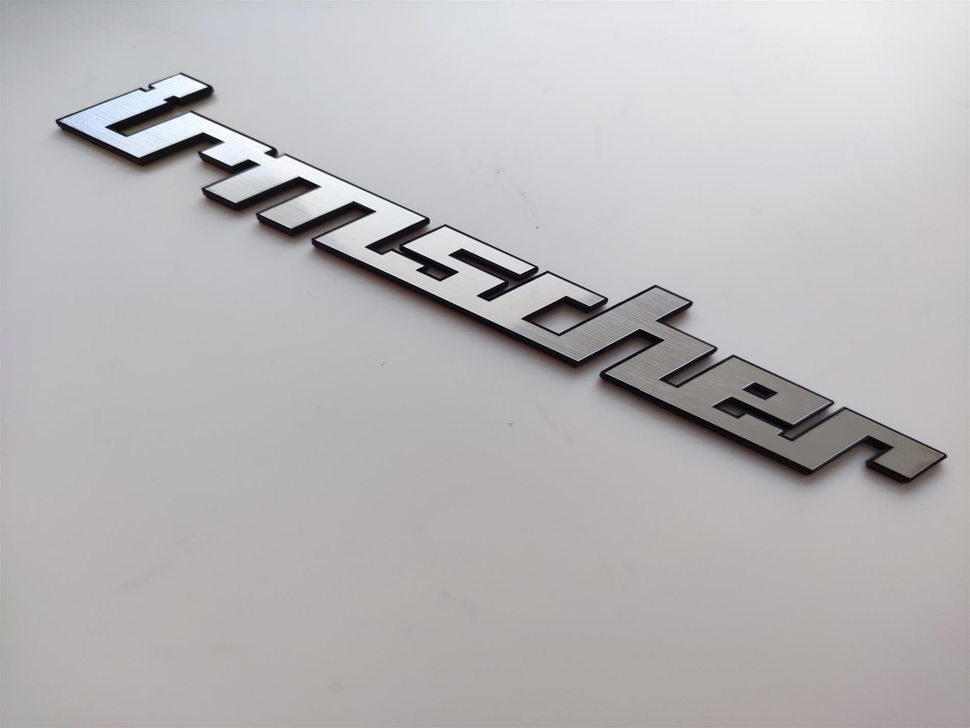 irmscher bagaj yazısı tek parça gümüş renk