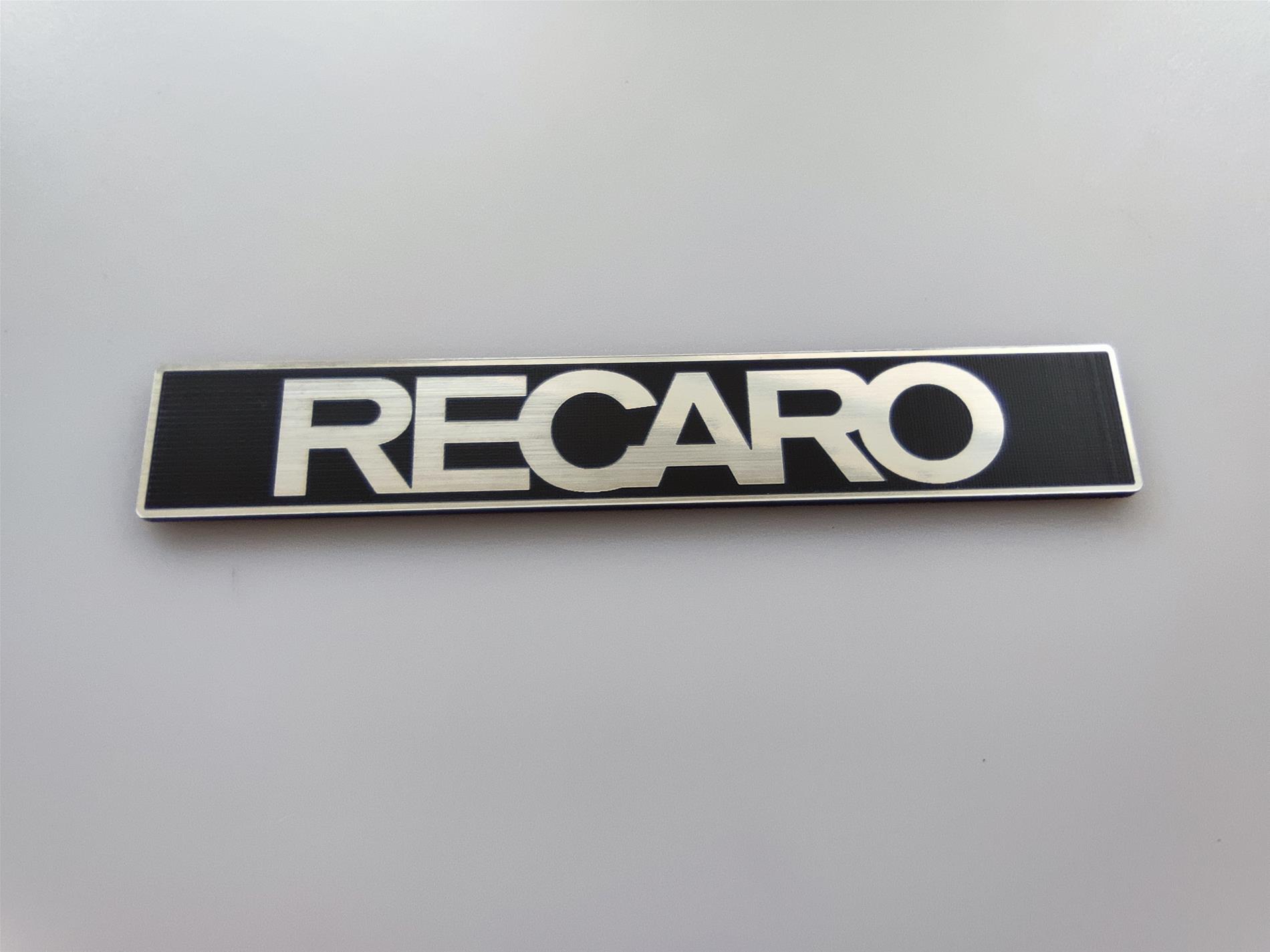 Recaro Gümüş siyah kendinden yapışkanlı Etiket