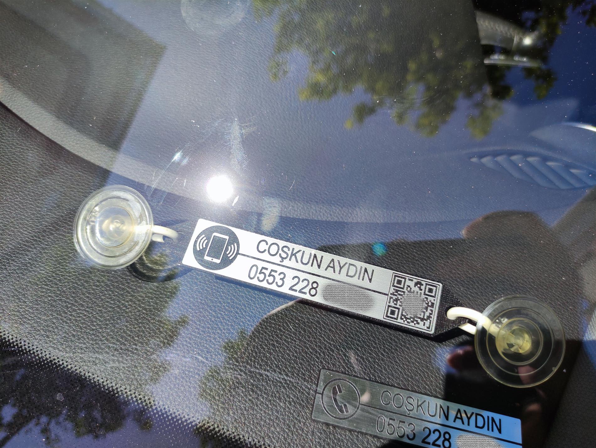 Araç içi Vantuzlu QR kodlu isimli & isimsiz Numaratör - Resim 4