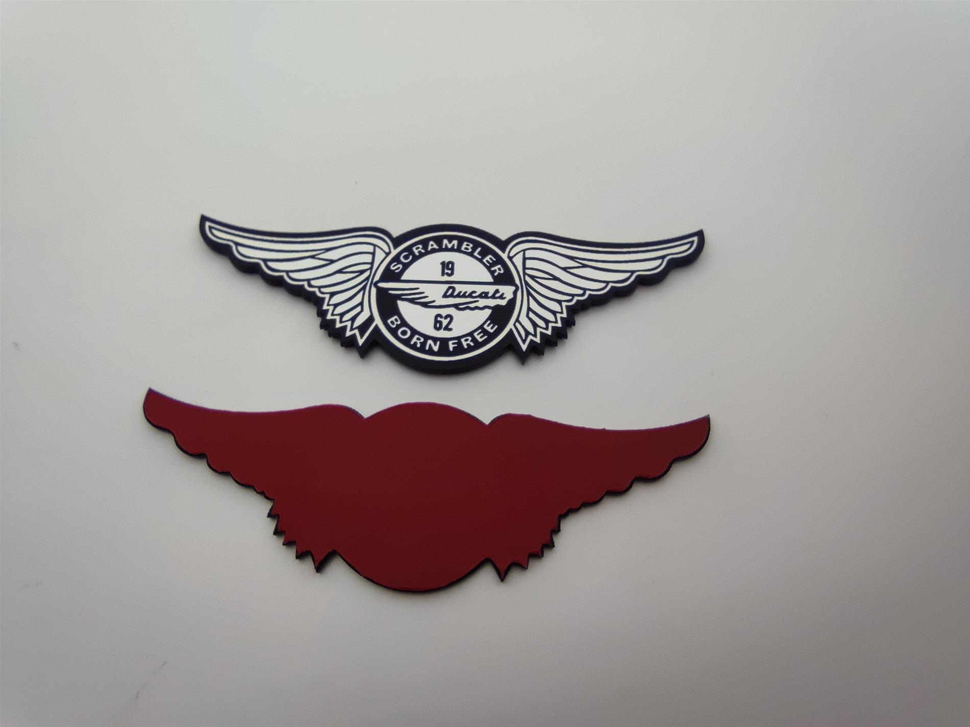 Ducati scrambler kanatlı motosiklet etiketi alüminyum Görünümlü Plastik etiket badge sticker