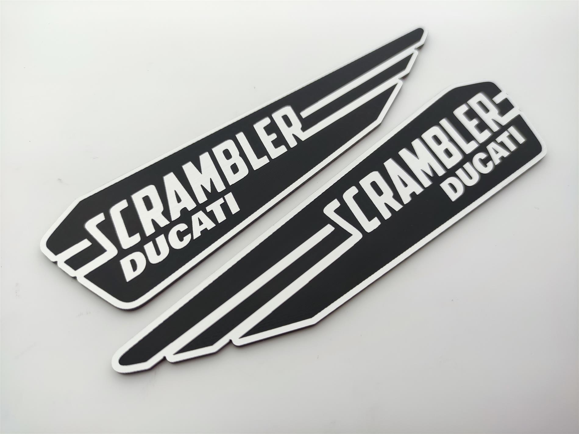Ducati scrambler motosiklet etiketi alüminyum Görünümlü Plastik etiket badge sticker - Resim 4