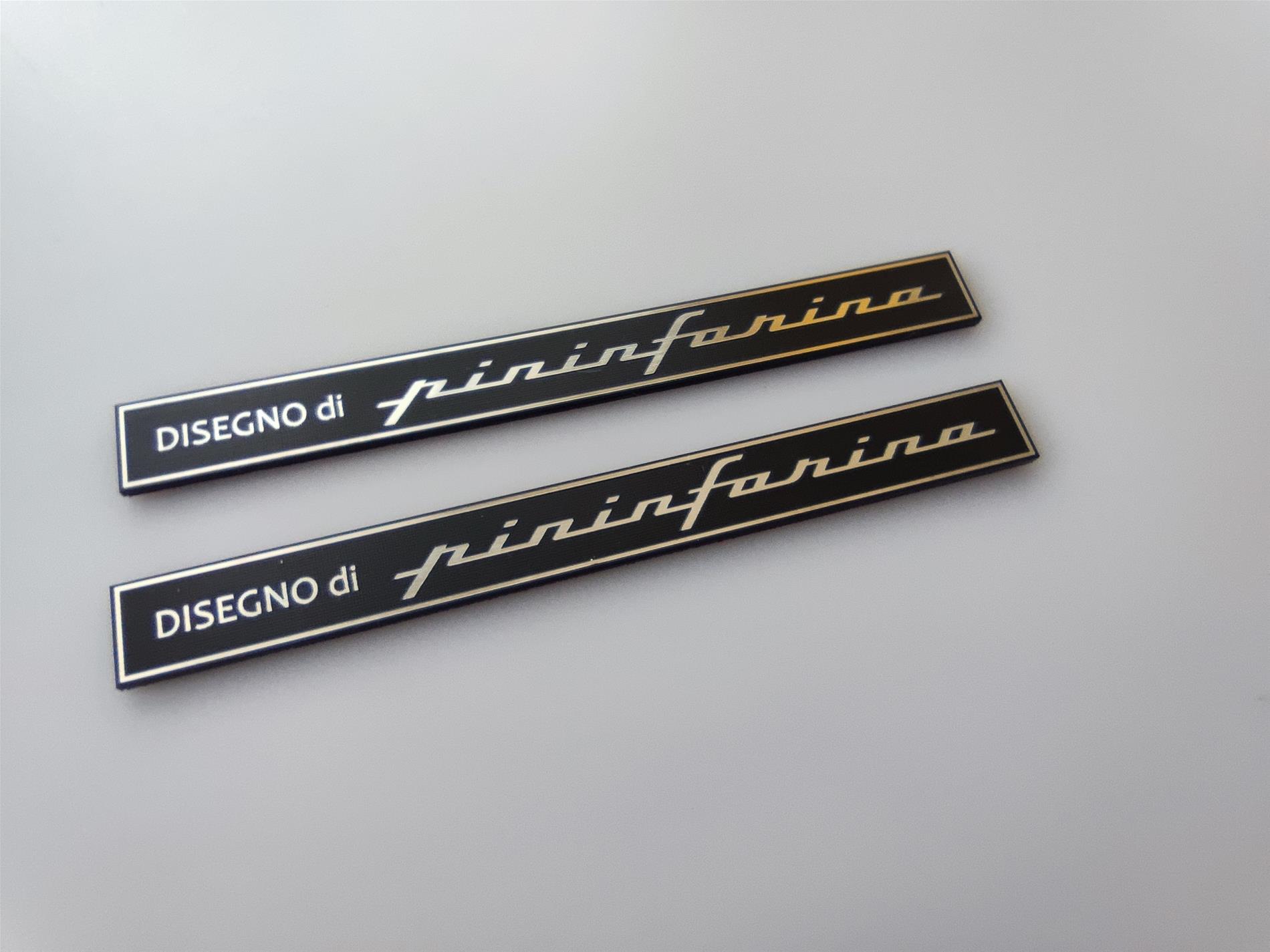 2li takım Disegno di Pininfarina plaket etiket gümüş veya siyah 2 renk seçenekli - Resim 4