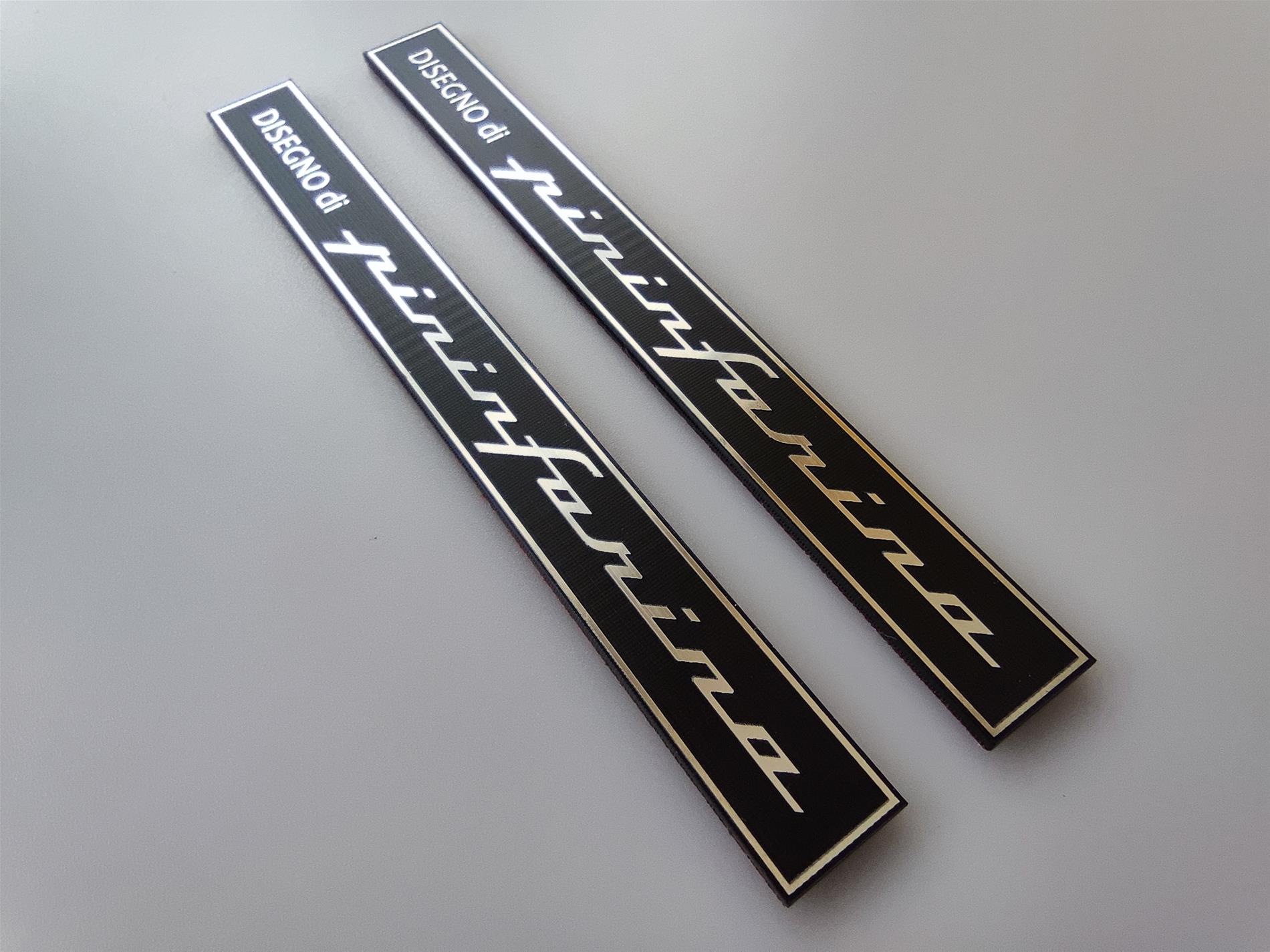 2li takım Disegno di Pininfarina plaket etiket gümüş veya siyah 2 renk seçenekli - Resim 7