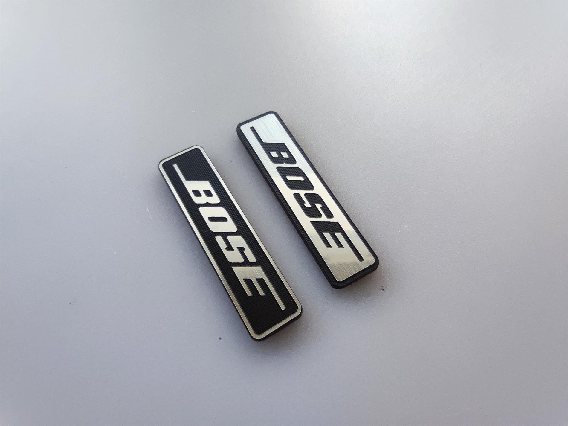 2 çeşit Bose logo gümüş üzeri siyah ve siyah üzeri gümüş yazı - Resim 2