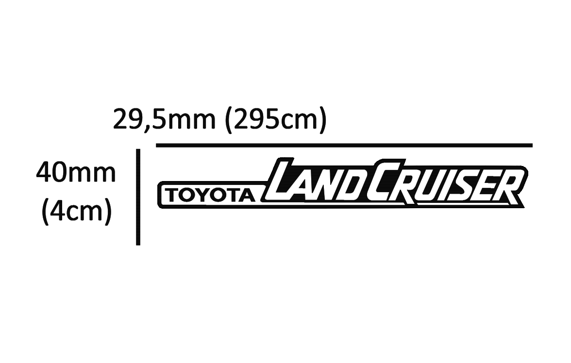 Toyota Land Cruiser gümüş siyah plastik etiket - Resim 3