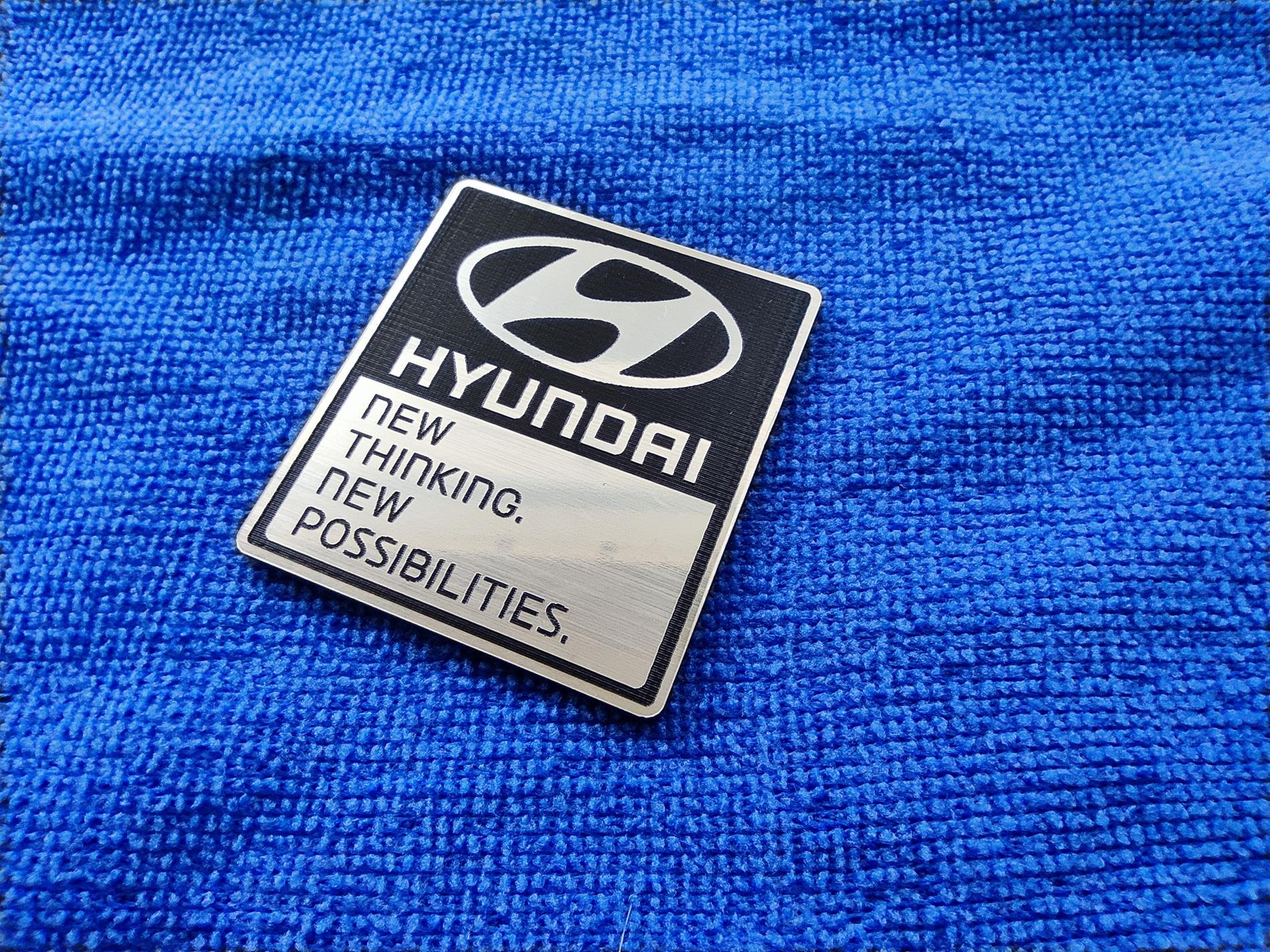 Yeni sloganlı Hyundai etiketi 45x50mm  - Resim 2