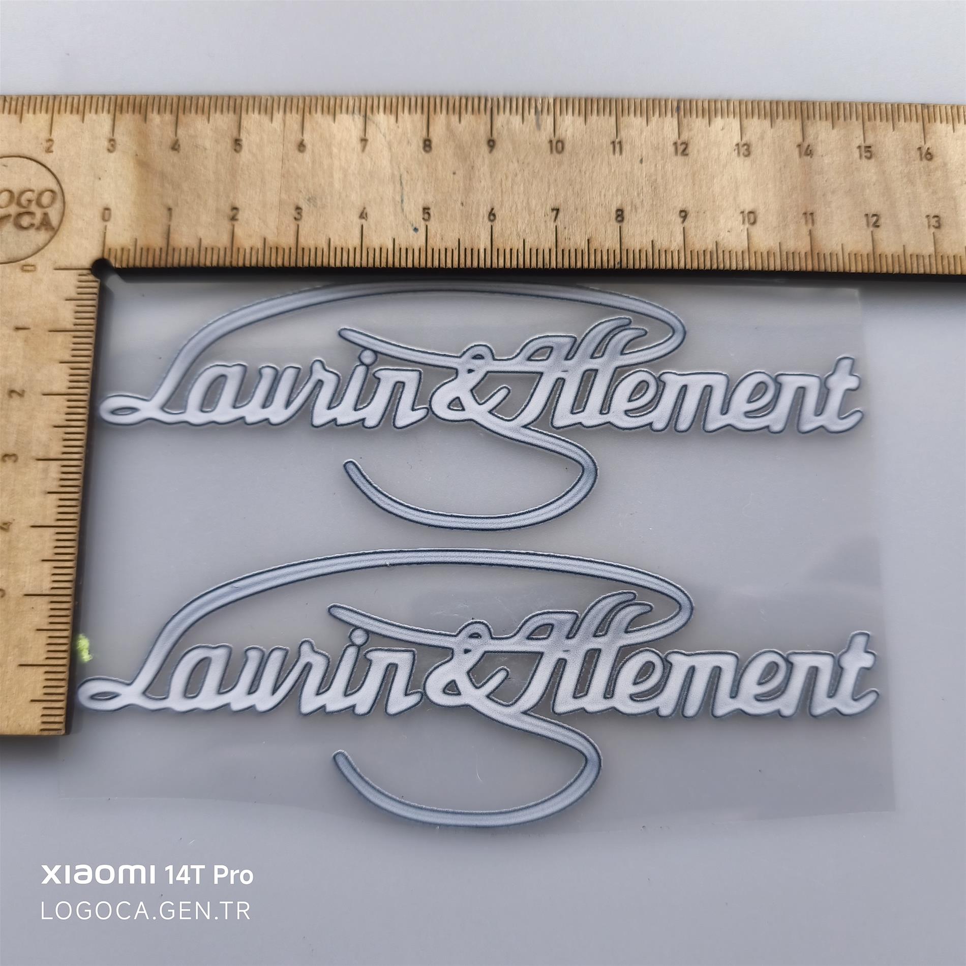 Skoda Laurin klement UV baskı etiket (2 adet 12x4cm)