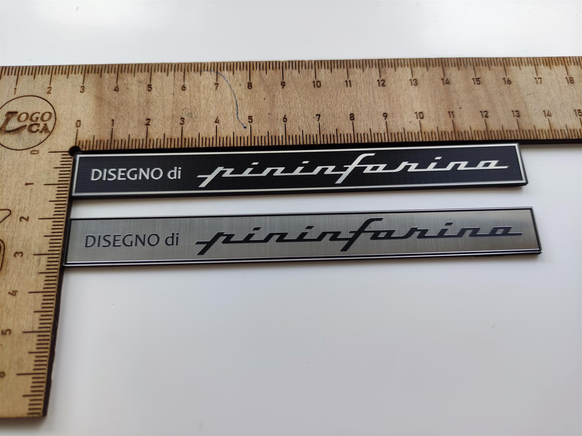 2li takım Disegno di Pininfarina plaket etiket gümüş veya siyah 2 renk seçenekli - Resim 5