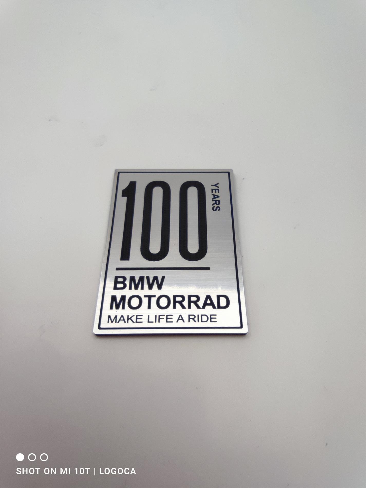 Bmw motorrad 100. yıl etiketi Gümüş Renk Make life a ride