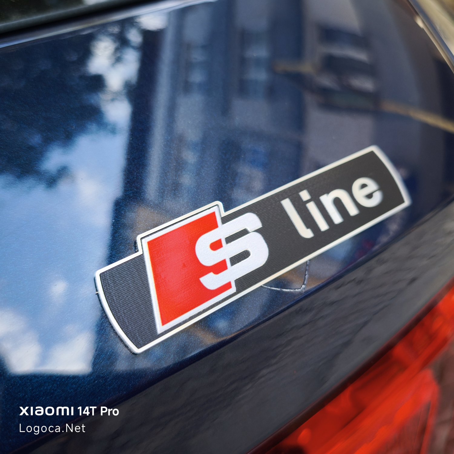 Audi S Line Amblem Logo (Gümüş/Siyah/kırmızı Plastik) - Hızlı Kargo