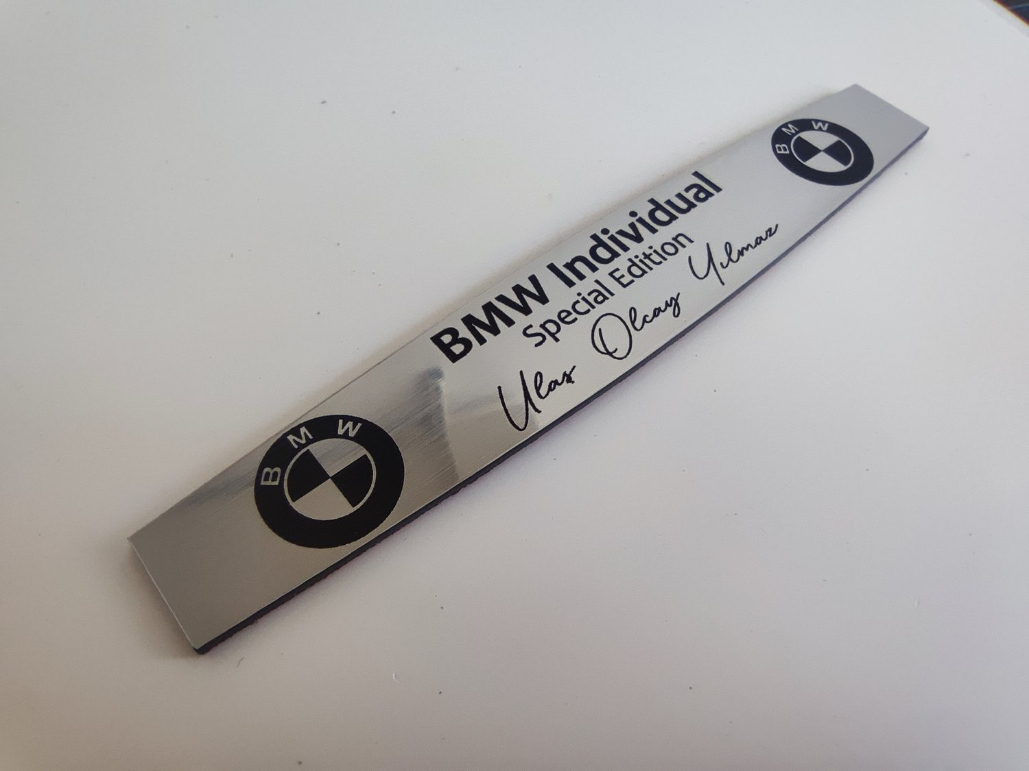 BMW çift logolu dekoratif plastik etiket