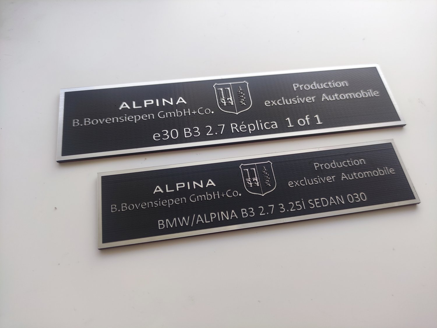 BMW Alpina plaket 2 farklı ölçü Özelleştirilebilir b.boven siepen  gmbh+co - Resim 3