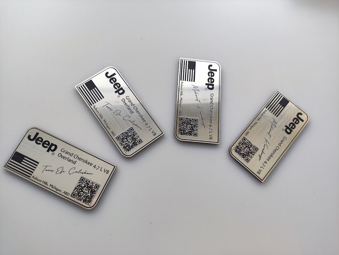 Jeep için Kişiselleştirilmiş QR Kodlu Plastik Etiket  1 adet - Resim 4