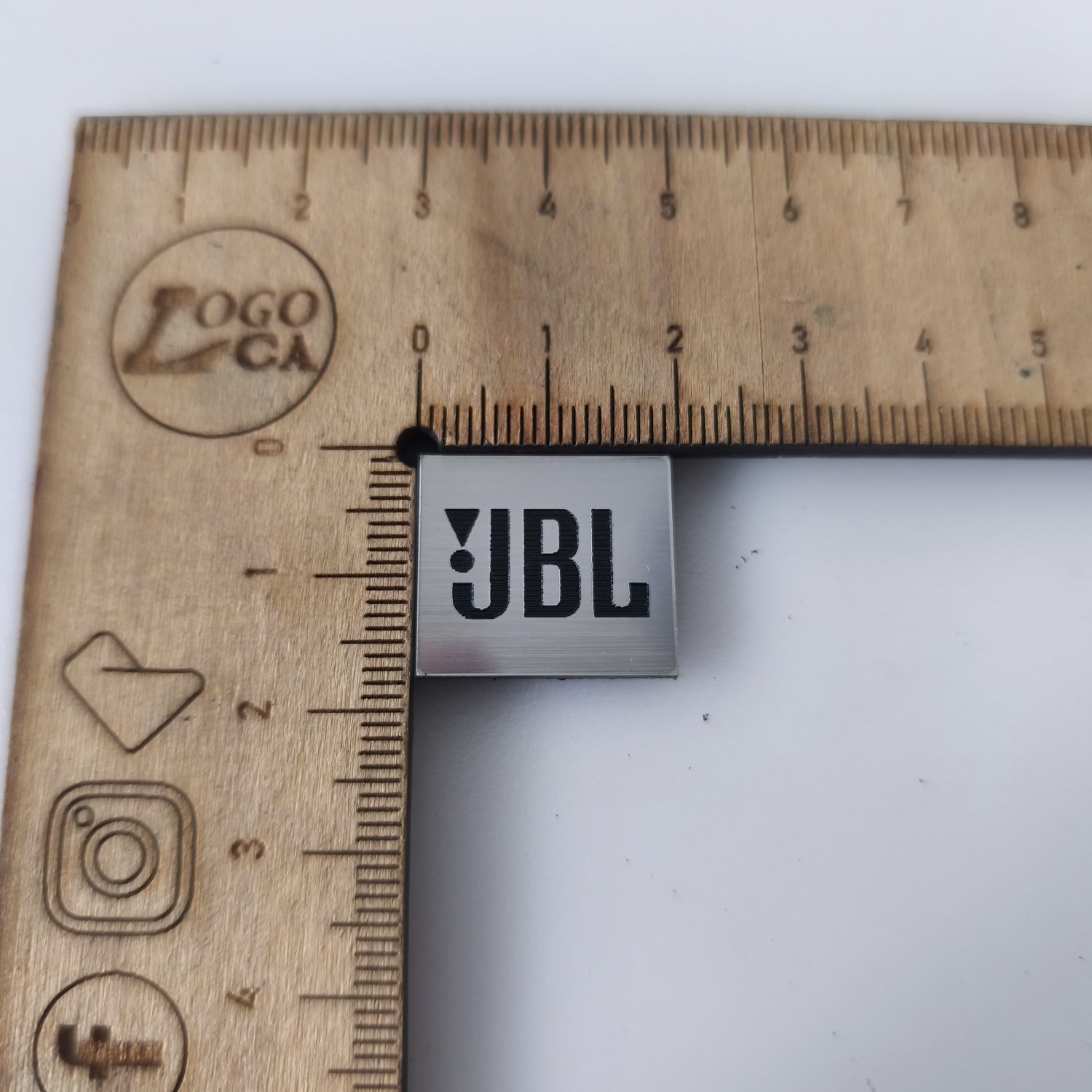 JBL Gümüş Renk siyah yazılı Dikdörtgen plastik etiket , 2 adet  - Resim 2